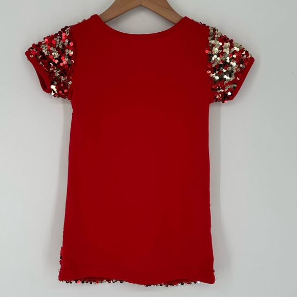 Wonder Nation Red Sequin Dress Sz XS (4-5) Girl's Short Sleeve Christmas K1 - Picture 2 of 3